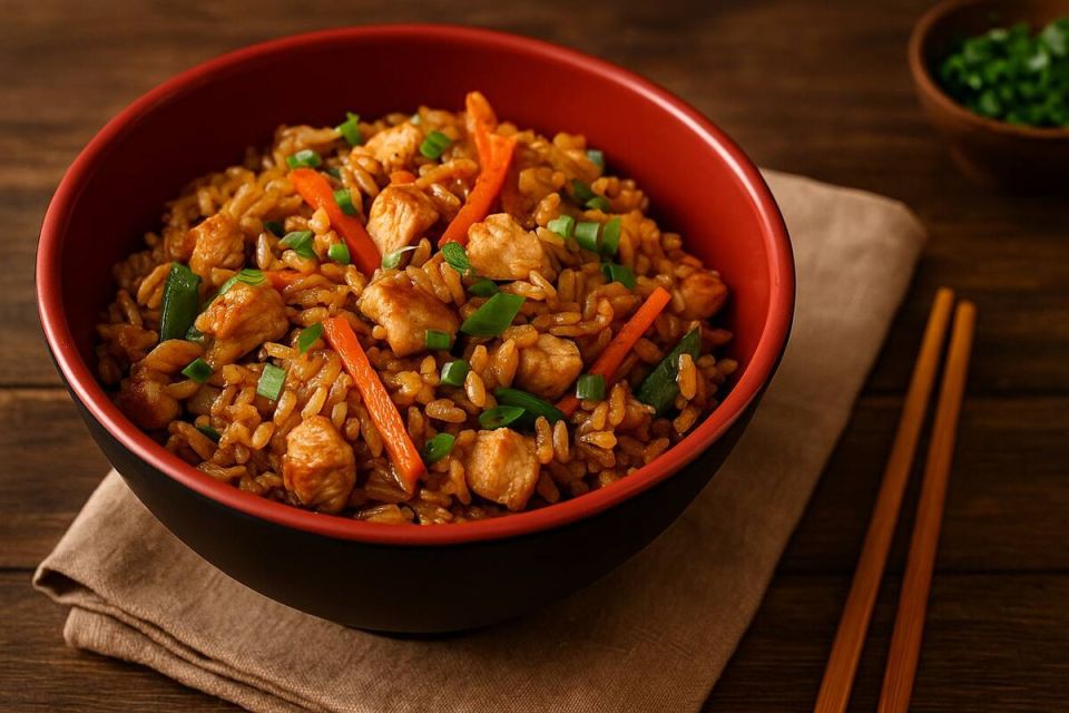 Жареный рис с курицей: быстро, просто и вкусно как в Азии
