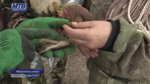 В Майкопском районе в ходе поисковых работ обнаружены останки 3 бойцов Красной Армии
