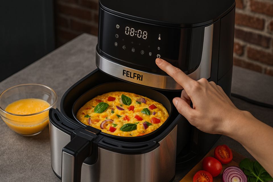 Нежный и ароматный омлет за 10 минут: идеальный завтрак в аэрогриле