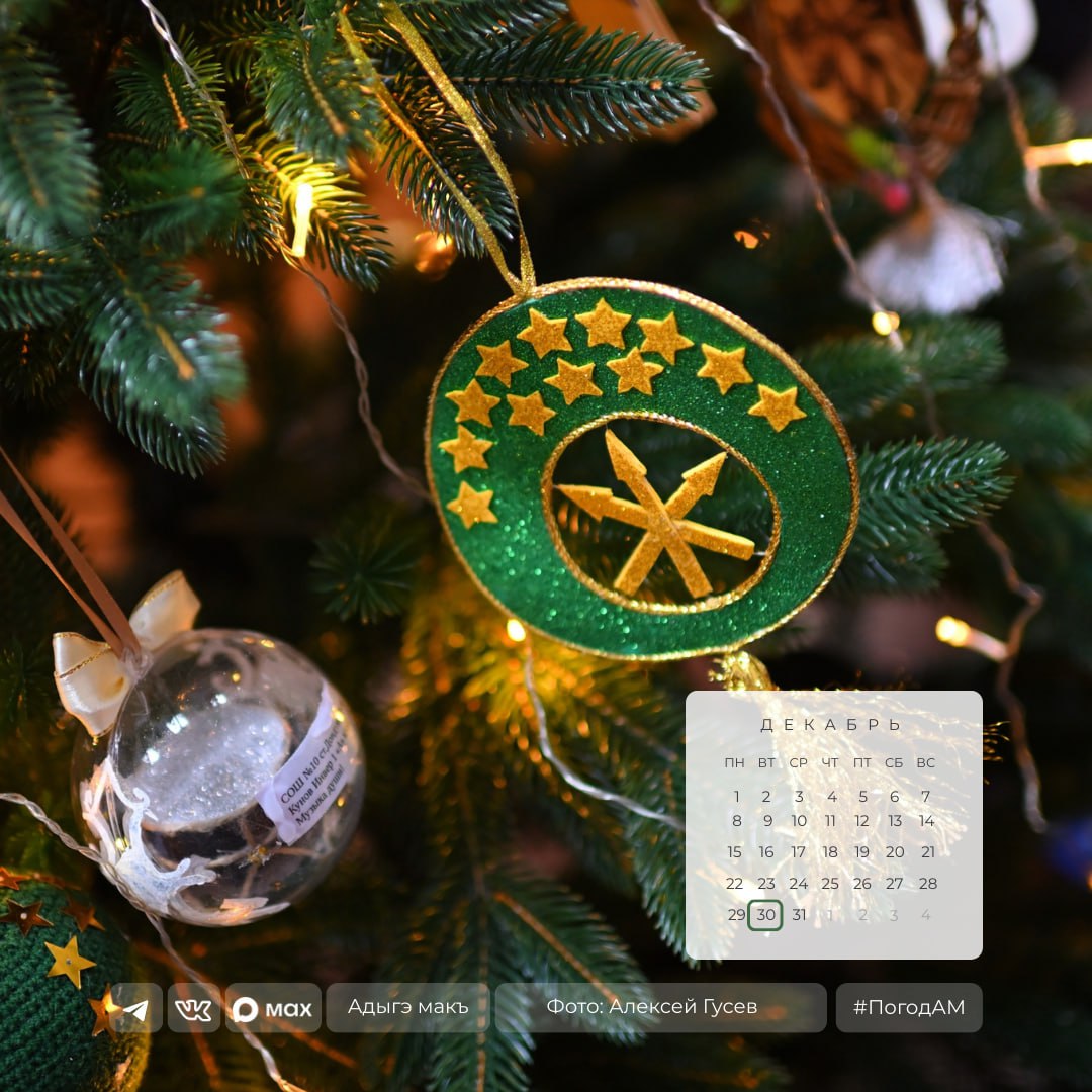 Доброе утро!. 30 декабря в Адыгее облачно, временами снег