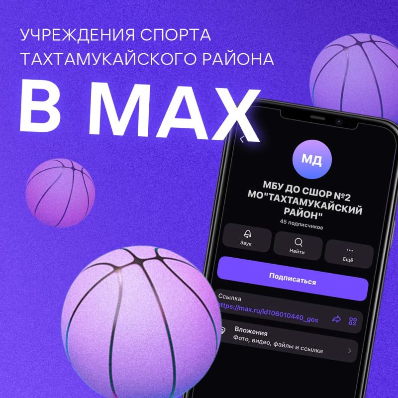 Спортивные учреждения Тахтамукайского района ведут каналы в MAX