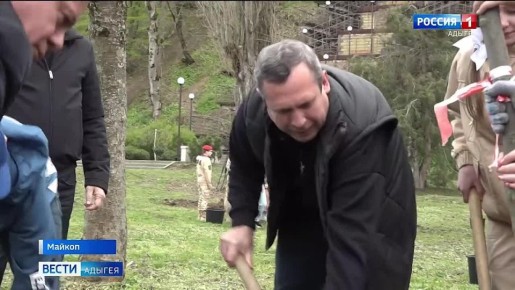 Столица Адыгеи присоединилась к международной акции "Сад памяти", суть которой заключается в высадке деревьев в качестве знака памяти и уважения погибшим на Великой Отечественной войне