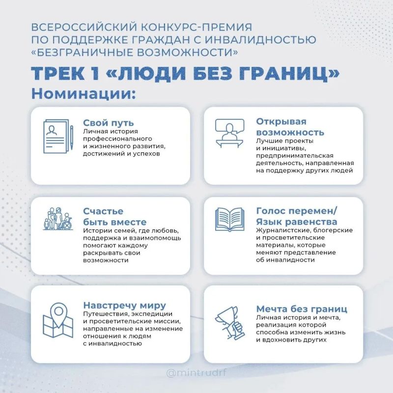 В России стартовал конкурс «Безграничные возможности» для людей с инвалидностью В России стартовал конкурс «Безграничные возможности» для людей с инвалидностью