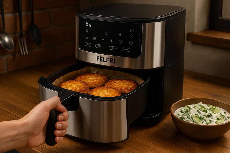 Хрустящие драники всего за 18 минут: приготовьте их в аэрогриле